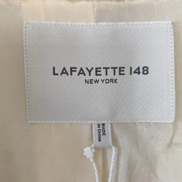 Lafayette 148 NY Wool-Blend Boyfriend Blazer Buff 2X NWT $1798 - Picture 3 of 7